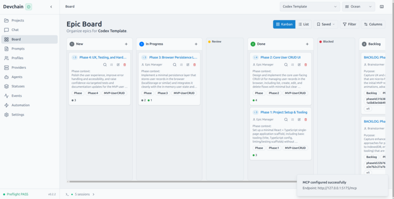 Devchain Board View